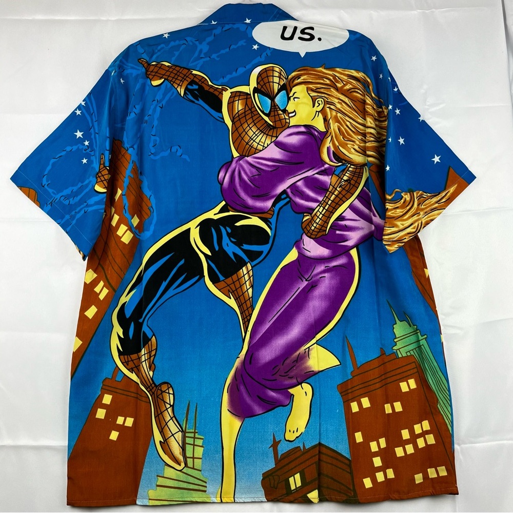 Spider-Man Short Sleeve Shirt Size‎ Large Blue Black - Picture 12 of 15